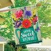 Briarwood Lane Home Sweet Home Spring House Flag Rustic Watering Can Floral 28" x 40" - 4 of 4
