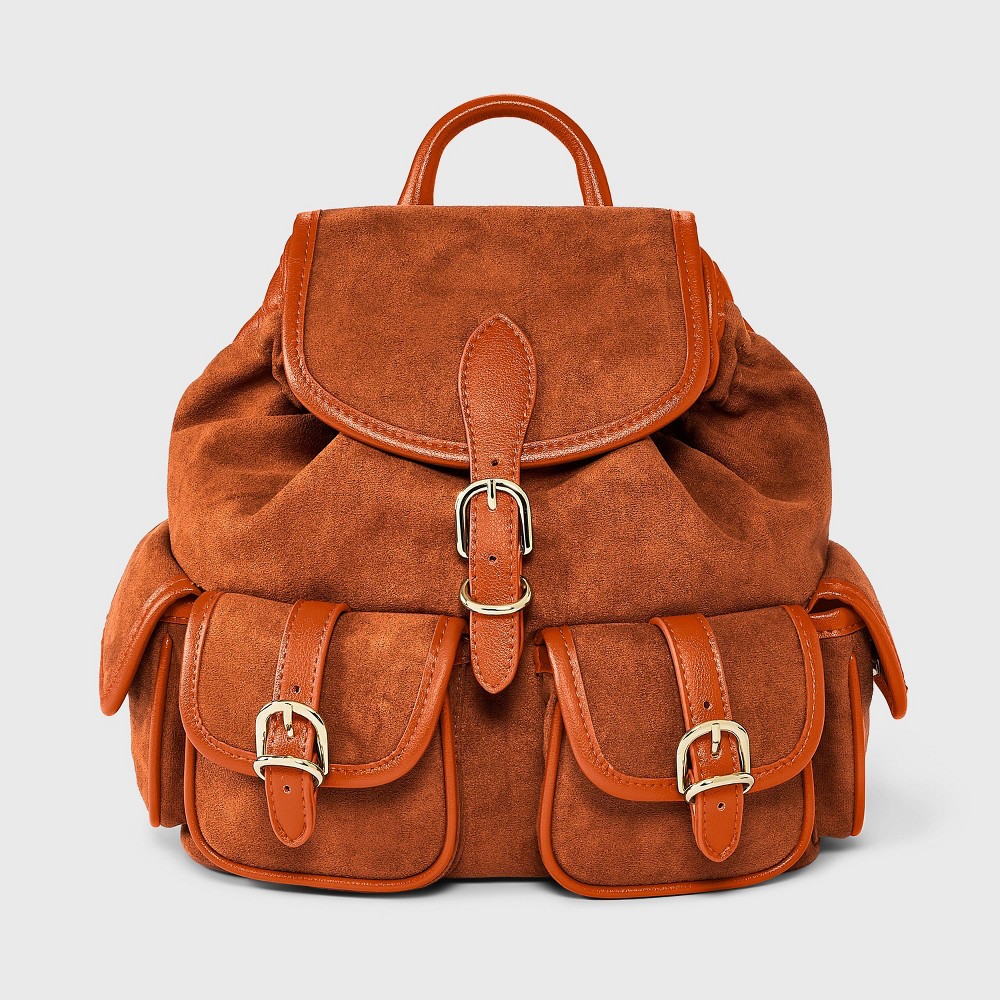 Faux Suede Utility Mini Backpack - Universal Thread™ Brown