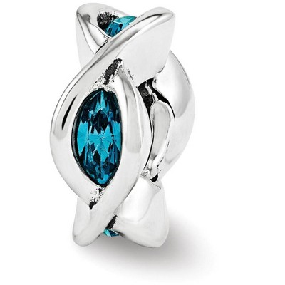 Black Bow Jewelry Sterling Silver with Crystals Marquise Twist Spacer Bead Charm