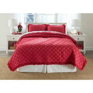 BrylaneHome Ribbon Hem Bow Quilt 3-Pc Set - 1 of 4