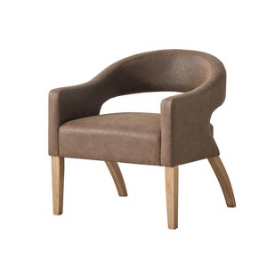 Maliang 26.2" Wide Modern Upholstered Accent Chair with Solid Wood Legs - 1 of 4