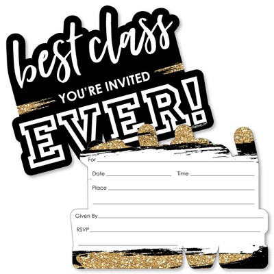 Big Dot of Happiness Reunited - Shaped Fill-in Invitations - School Class Reunion Party Invitation Cards with Envelopes - Set of 12