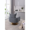CENGHU Classic Mid-Century 360-degree Swivel Accent Chair, Upholstered Arm Chair for Living Room and Bedroom, Dusty Blue Linen - 3 of 4