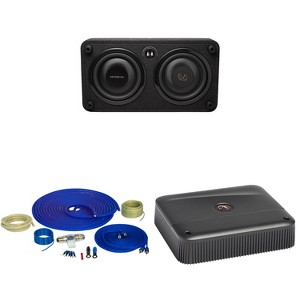 Infinity REFERENCE1000SSL Single 10” THIN enclosure with Passive Radiator with Infinity Reference-6001A Mono, 600w X 1 Amplifier With Bass Knob and... - 1 of 4