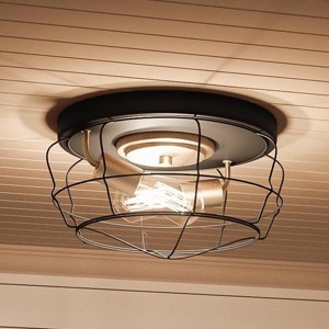Urban Ambiance Luxury Vintage Ceiling Fixture,  6.75"H x 14"W,  Charcoal Finish, UHP2423 - 1 of 4