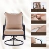 VisioGear 4-Piece Sofa Set with two Outdoor Swivel Chairs, Outdoor Furniture with Armrest sofa, Beige, 30"*23.8"*30.7" - 4 of 4