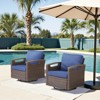 Patio Furniture Set, Outdoor Wicker Sofa Couch with Metal Armrest, Swivel Rocking Chairs, Ottomans, All-Weather Conversation Set for Garden - 2 of 4