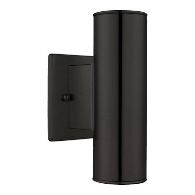 Riga Sleek Matte Black Cylinder Outdoor Wall Light