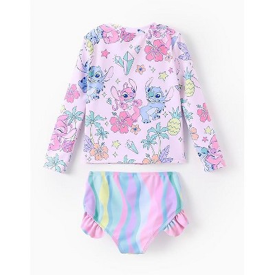Stitch Disney Stitch Juniors Girls Summer Holiday Ruffle Swimwear Sets Rashguard Stitch Multi-color 10-11.5 — фото 2