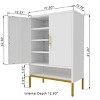 Metal Sideboard Shoes Cabinet, Adjustble Shelf Open Space Steel Locker Display Cabinet for Kitchen Livingroom Bedroom - 2 of 4