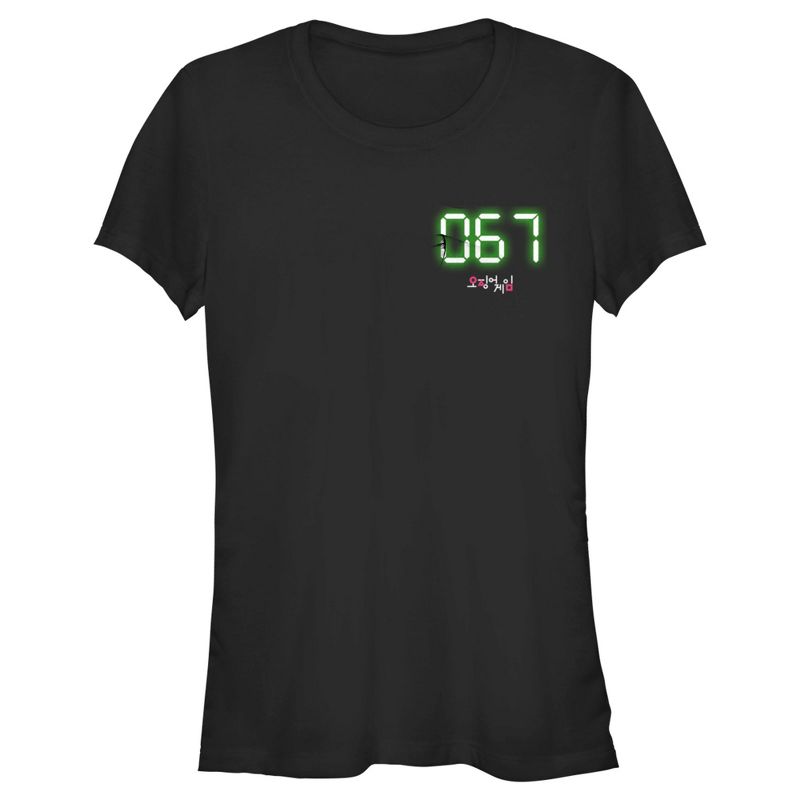 Juniors Womens Squid Game 067 Digital T-Shirt, 1 of 5