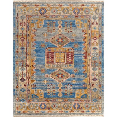 Fillmore Traditional Geometric Blue/Yellow/Red Area Rug
