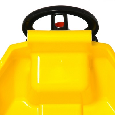 Yellow Kids Ride-On Excavator with Manual Control Bucket