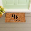 Evergreen Flag Funny Welcome Mat Coir Doormat | 28" x 16" Front Door Mat Outdoor Entrance | No Slip Door Rugs Entryway Indoor | Hi I'm Mat - 2 of 4