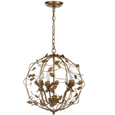 Austen Cage Chandelier - Gold Leaf - Safavieh.