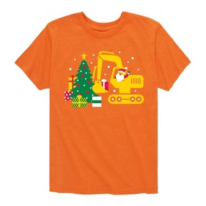 Boys' - Instant Message - Santa Excavator Christmas Presents Short Sleeve Graphic T-Shirt - 1 of 4