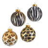 Kurt Adler 80MM Gold, Silver and Black Animal Glass Ball Ornaments, 6 Piece Box - 2 of 4
