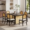 KTMBDW 7-Piece Farmhouse Dining Table Set with 6 Chairs, 60" Rattan Kitchen Table & Chairs Set for 4-6, Dining RoomTable with Wood Frame - 2 of 4