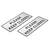 Juvale 2-Pack Please Close Signs - Please Keep Closed Gate Signs, Close Signs for Dog Gate, Business and Home Use, Silver - 7.87 x 3.6 inches - 2 of 3