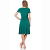 Rekucci Women's V-Neck Short Sleeve Crossover Dress with Tummy Control - 3 of 4