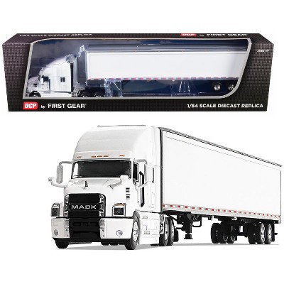 Mack Anthem Sleeper Cab with 53' Trailer White 1/64 Diecast Model by DCP/First Gear