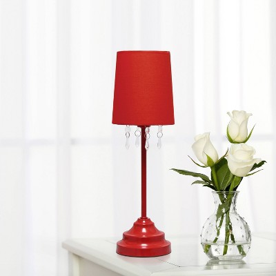 Table Lamp with Fabric Shade and Hanging Acrylic Beads - Simple Designs