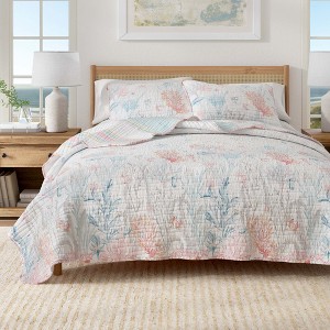 Coastal Coral Reef Reversible Quilt Set with Shams - 1 of 4