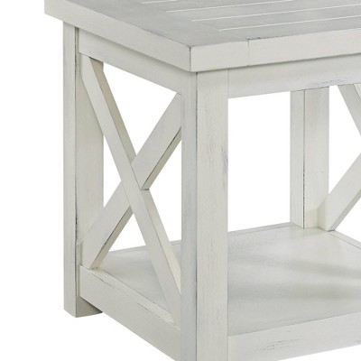 Seaside White Mahogany 22" Square End Table