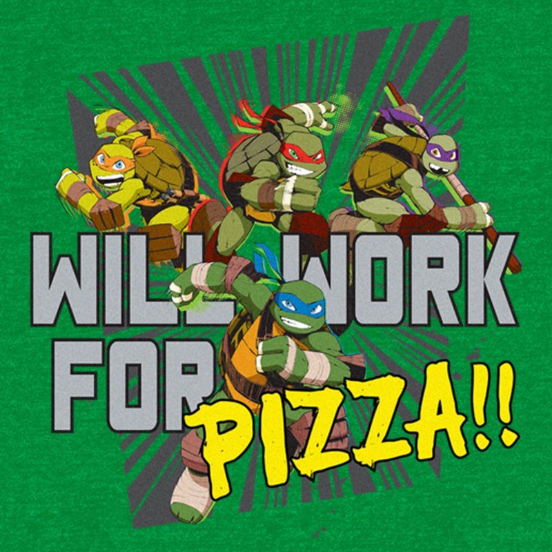 Men's Teenage Mutant Ninja Turtles Will Work for Pizza! T-Shirt, 2 of 4