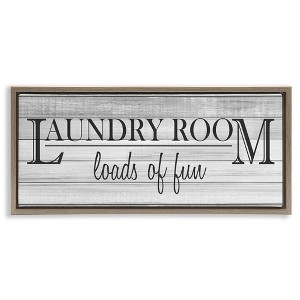 Stupell Industries Fun Laundry Room Funny Bathroom, 31" x 14" - 1 of 4