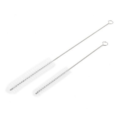 Unique Bargains Twist Steel Handle Nylon Brush Tube Cleaning Cleaner for Fish Tank 8" 2 Pcs