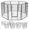 Costway 40'' 8 Panel Pet Puppy Dog Playpen Door Exercise Kennel Fence Metal - 4 of 4
