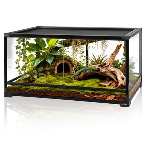 REPTI ZOO 40 Gallon Reptile Glass Terrarium, Double Hinge Door