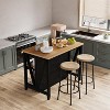 Wooden Kitchen Island with Storage, Bakers Rack, Large Kitchen Island Table with 3 Tier Microwave Stand Oven Shelf for Kitchen Dining Room - 3 of 4