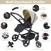 TackView Newborn Stroller with Reversible Seat – One-Hand Fold Convertible Baby Pram, High Landscape Pushchair ,Beige - 4 of 4