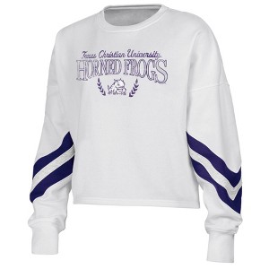 NCAA TCU Horned Frogs Women's Crew Fleece Sweatshirt - 1 of 3