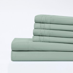 Modern Threads 6-Piece 21" Deep Pocket Microfiber Bed Sheet Set - 1 of 4