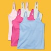 Shell Girls Camisole Pima Cotton Tank Top with Built-In Shelf Bra by Yellowberry,Extra-large, Hot Pink - 3 of 4