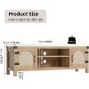 65" Boho TV Stand - Rattan Door Media Console w/2-Tier Shelves & 2 Cabinets, Adjustable Storage - 2 of 4