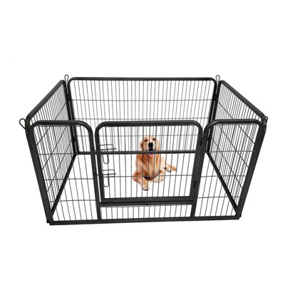 Pet Playpen, Garden Fence with Gate, Dog Fence Playpen with 24" Height Metal Panels, Dog Playpen for Small/Medium Dogs, Puppy Cat Exercise Fencing