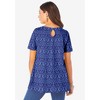 Roaman's Women's Plus Size Swing Ultimate Tee With Keyhole Back - 3 of 4