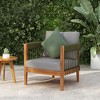 TiramisuBest Natural Wood Outdoor Club Chair with Handwoven Rope,Water-Resistant Lounge Chair with Removable Cushions,Beige - 2 of 4