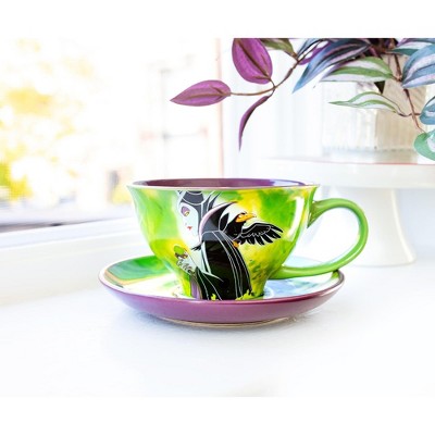 Disney Villains Maleficent Green and Purple Ceramic Teacup and Saucer Set