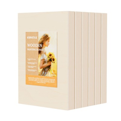 HANSILK Unfinished Birch Wood Canvas Panels Kit, Falling in Art Deep Cradle Boards for Pouring Art, Crafts, Painting and More