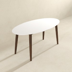 NicBex Dining Table 67" Modern Minimalist Oval Solid Wood Dining Table for Dining Room - 1 of 4