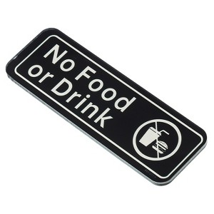 Unique Bargains Acrylic Self-Adhesive Decor Home Business No Food or Drink Sign - 1 of 4