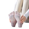 Anna-Kaci 3 Pairs Women's Cotton Sports Five Toe Anti Slip Fitness Yoga Socks with Elastic Strap - 3 of 4