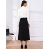 INSPIRE CHIC Women's Button Up Leotard Satin Shirt Long Sleeve Notched Lapel Business Work Bodysuit - 3 of 4