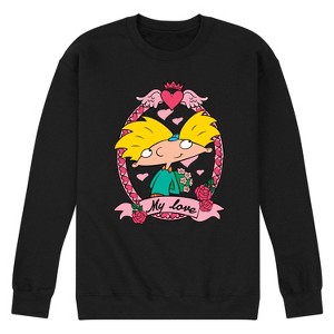 Men's - Hey Arnold! - Valentine's My Love Graphic Fleece Sweatshirt - 1 of 4
