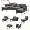 EROMMY U Shaped Sectional Sofa,Chenille Convertible Sectional Couch Ottman for Living Room,Grey - 2 of 4